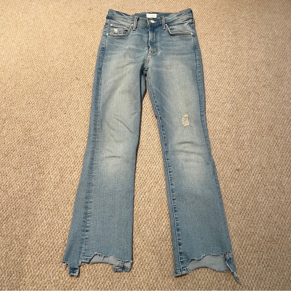 MOTHER Women’s The Insider Crop Step Chew Jeans Size 24